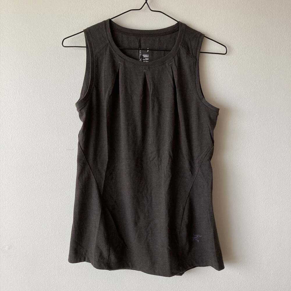 Arc'teryx Women's Small Sleeveless Tank Top Cassia Brown Trim Fit Cotton Casual